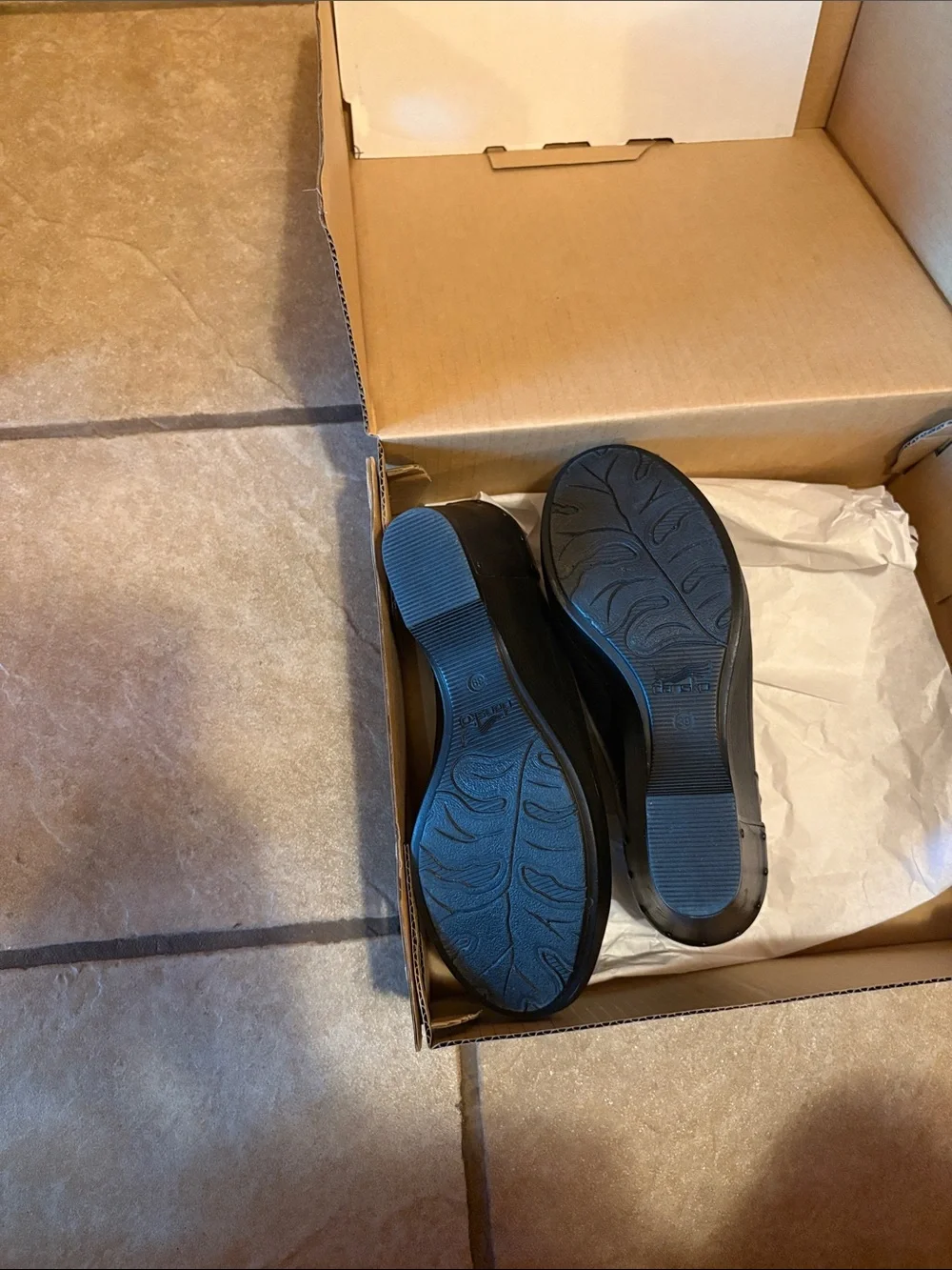 Dansko Black Leather Wedge Ankle Booties with Buckle